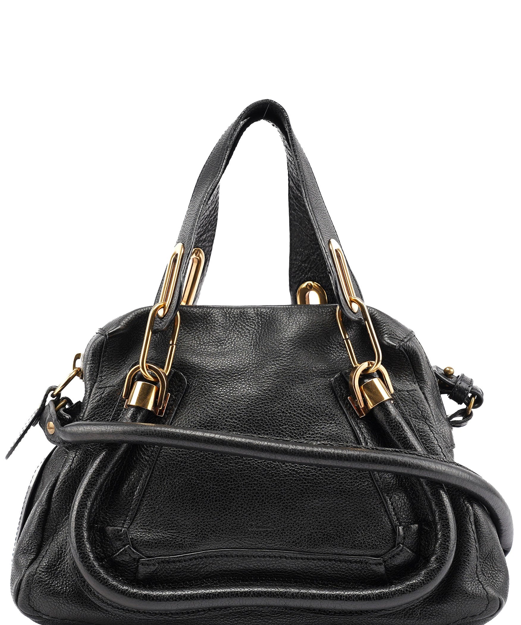 Chloé Black Leather Paraty 2-Way Shoulder Bag
