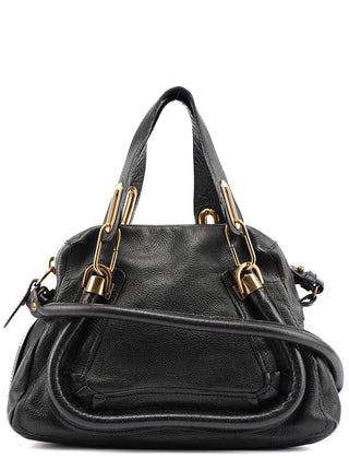 Chloé Black Leather Paraty 2-Way Shoulder Bag