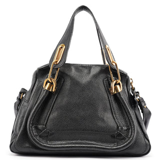Chloé Black Leather Paraty 2-Way Shoulder Bag