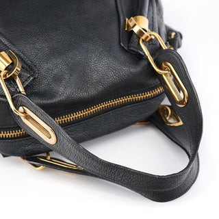Chloe Black Leather Paraty 2-Way Shoulder Bag