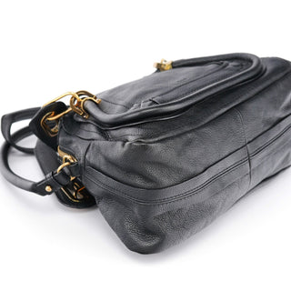 Chloe Black Leather Paraty 2-Way Shoulder Bag