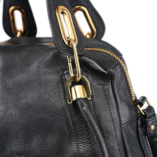 Chloe Black Leather Paraty 2-Way Shoulder Bag