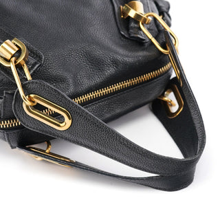 Chloe Black Leather Paraty 2-Way Shoulder Bag