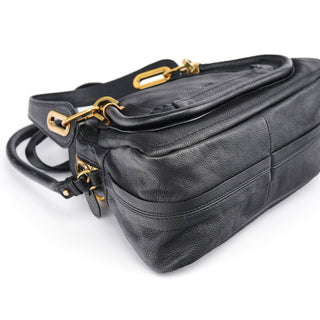 Chloe Black Leather Paraty 2-Way Shoulder Bag