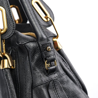 Chloe Black Leather Paraty 2-Way Shoulder Bag