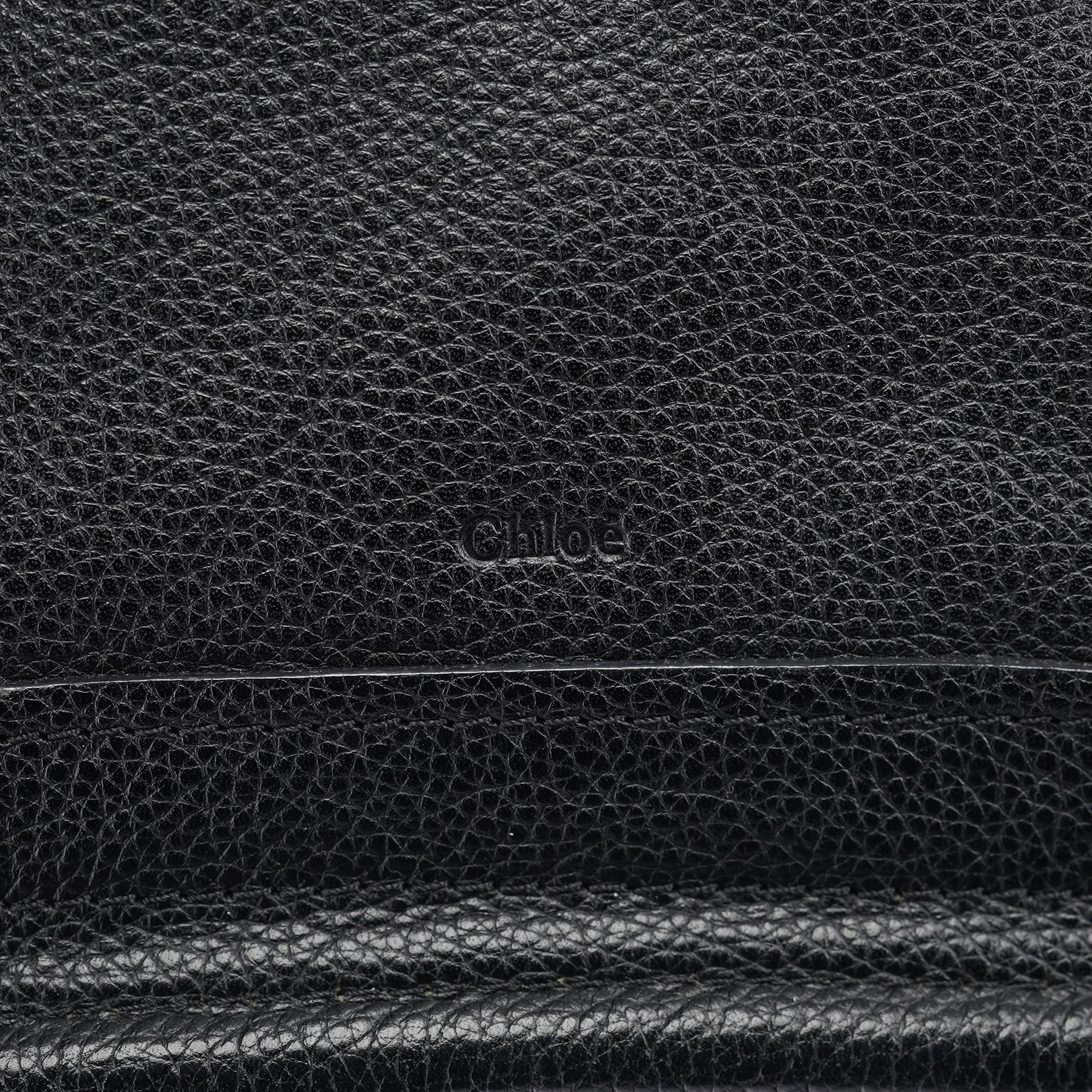 Chloe Black Leather Paraty 2-Way Shoulder Bag