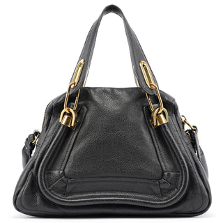 Chloe Black Leather Paraty 2-Way Shoulder Bag