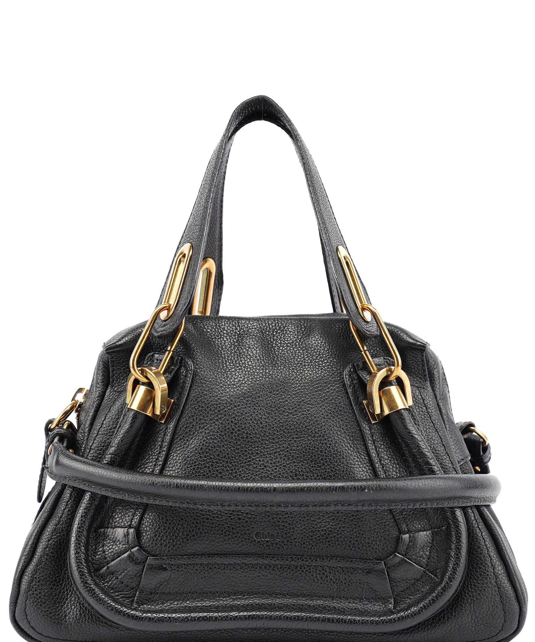 Chloe Black Leather Paraty 2-Way Shoulder Bag