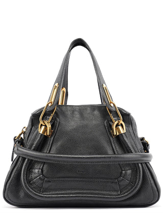 Chloe Black Leather Paraty 2-Way Shoulder Bag