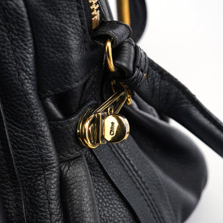 Chloé Black Leather Paraty 2-Way Shoulder Bag