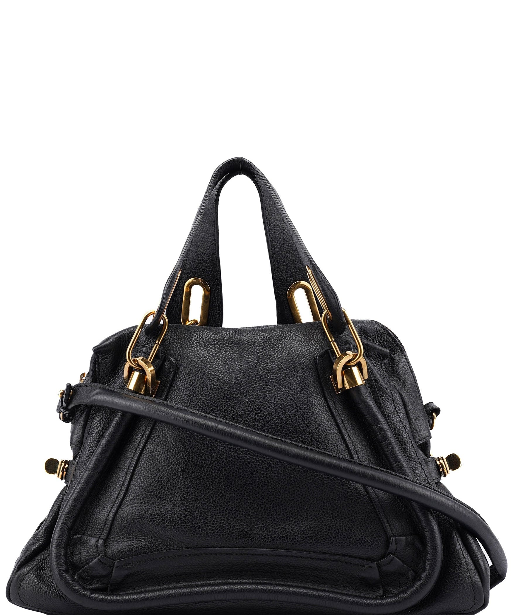 Chloé Black Leather Paraty 2-Way Shoulder Bag