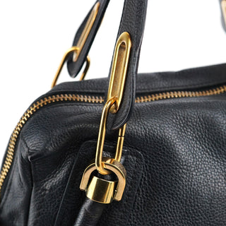 Chloé Black Leather Paraty 2-Way Shoulder Bag