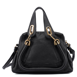 Chloé Black Leather Paraty 2-Way Shoulder Bag