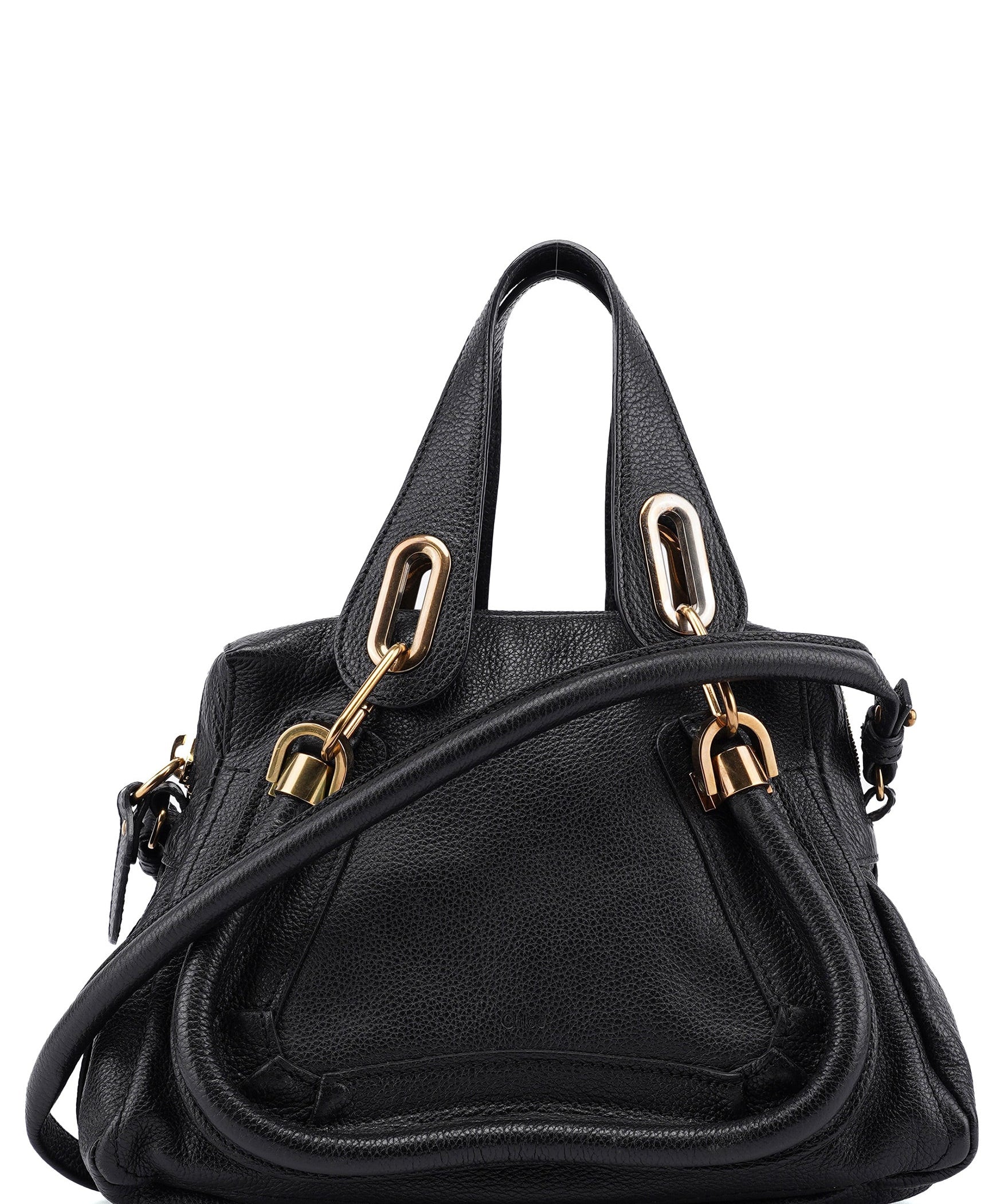 Chloé Black Leather Paraty 2-Way Shoulder Bag