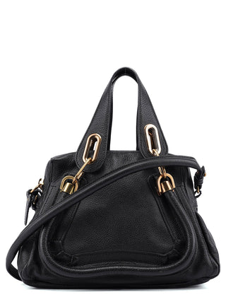 Chloé Black Leather Paraty 2-Way Shoulder Bag