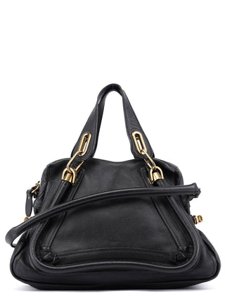 Chloé Black Leather Paraty 2-Way Shoulder Bag