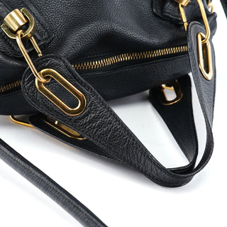 Chloé Black Leather Paraty 2-Way Shoulder Bag