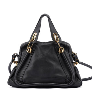 Chloé Black Leather Paraty 2-Way Shoulder Bag