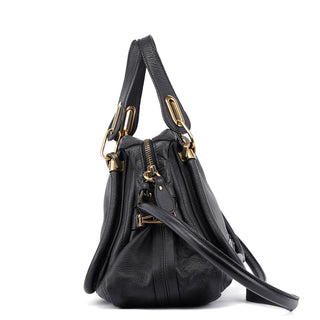 Chloé Black Leather Paraty 2-Way Shoulder Bag