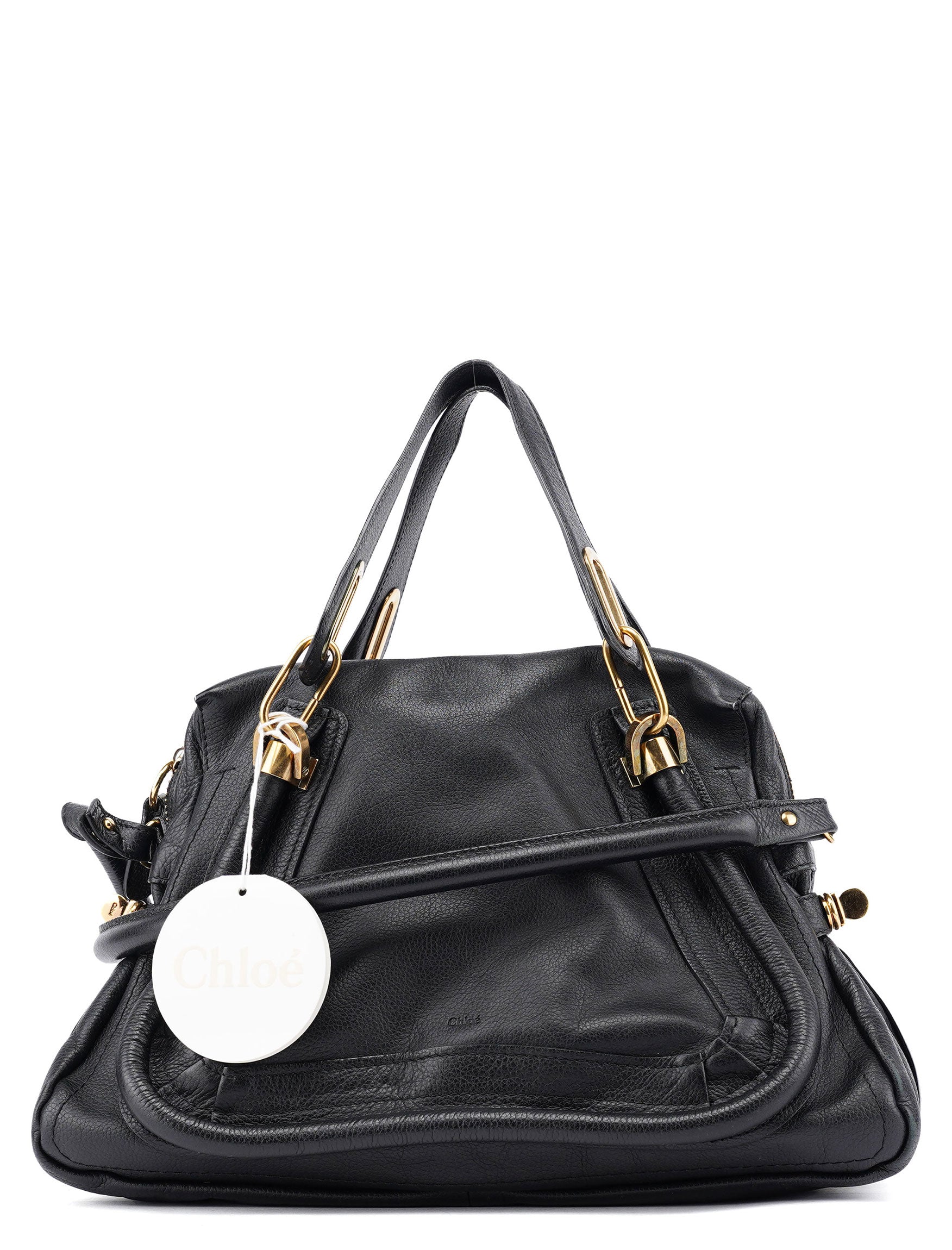 Chloé Black Leather Paraty 2-Way Shoulder Bag