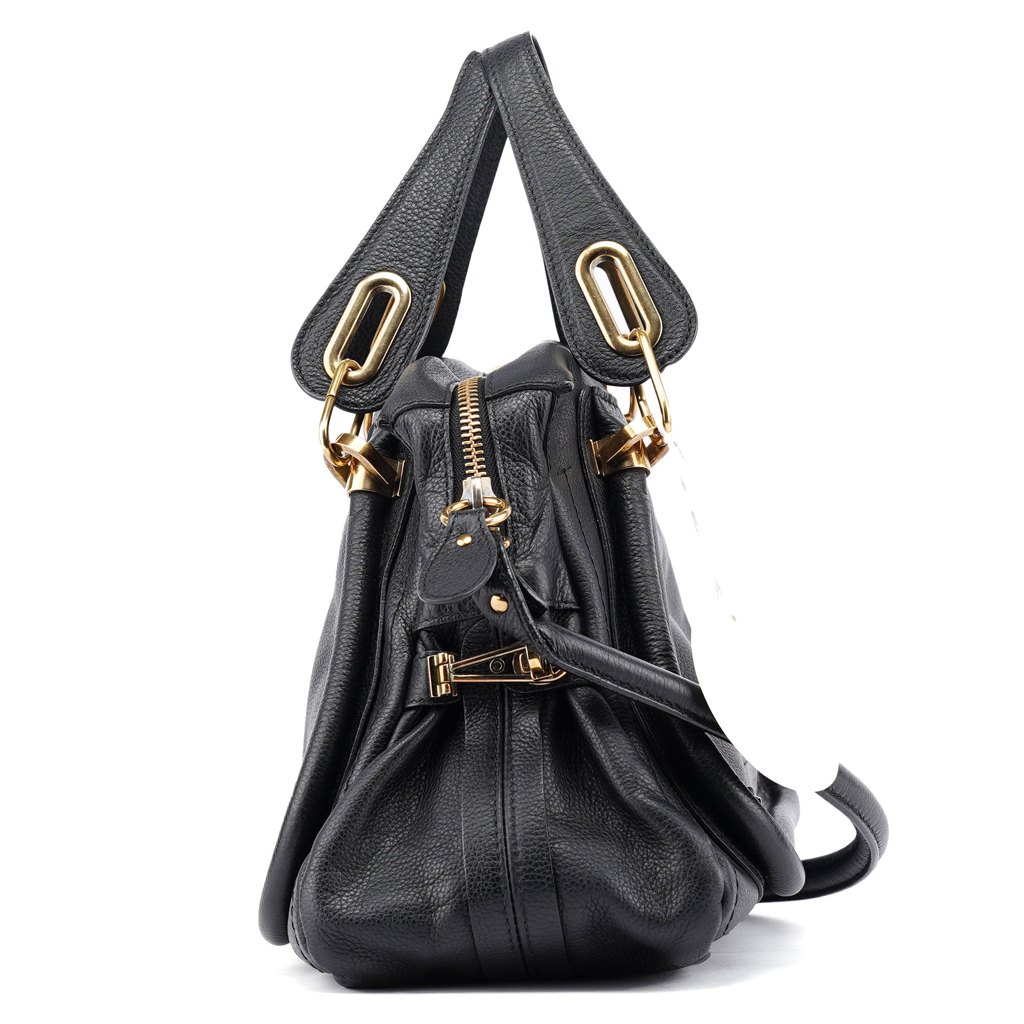 Chloé Black Leather Paraty 2-Way Shoulder Bag