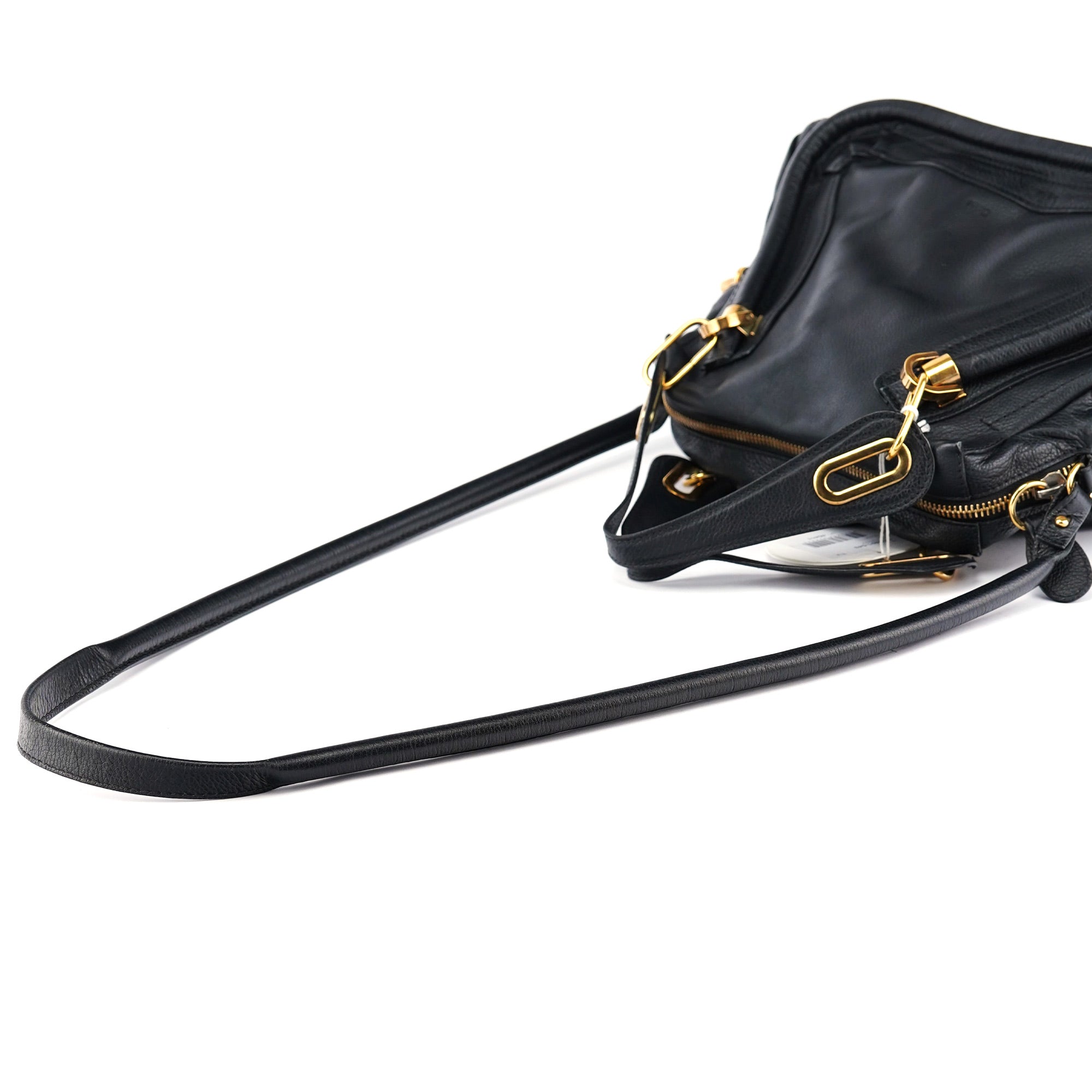 Chloé Black Leather Paraty 2-Way Shoulder Bag