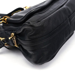 Chloé Black Leather Paraty 2-Way Shoulder Bag