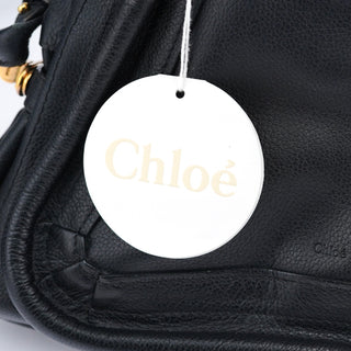 Chloé Black Leather Paraty 2-Way Shoulder Bag