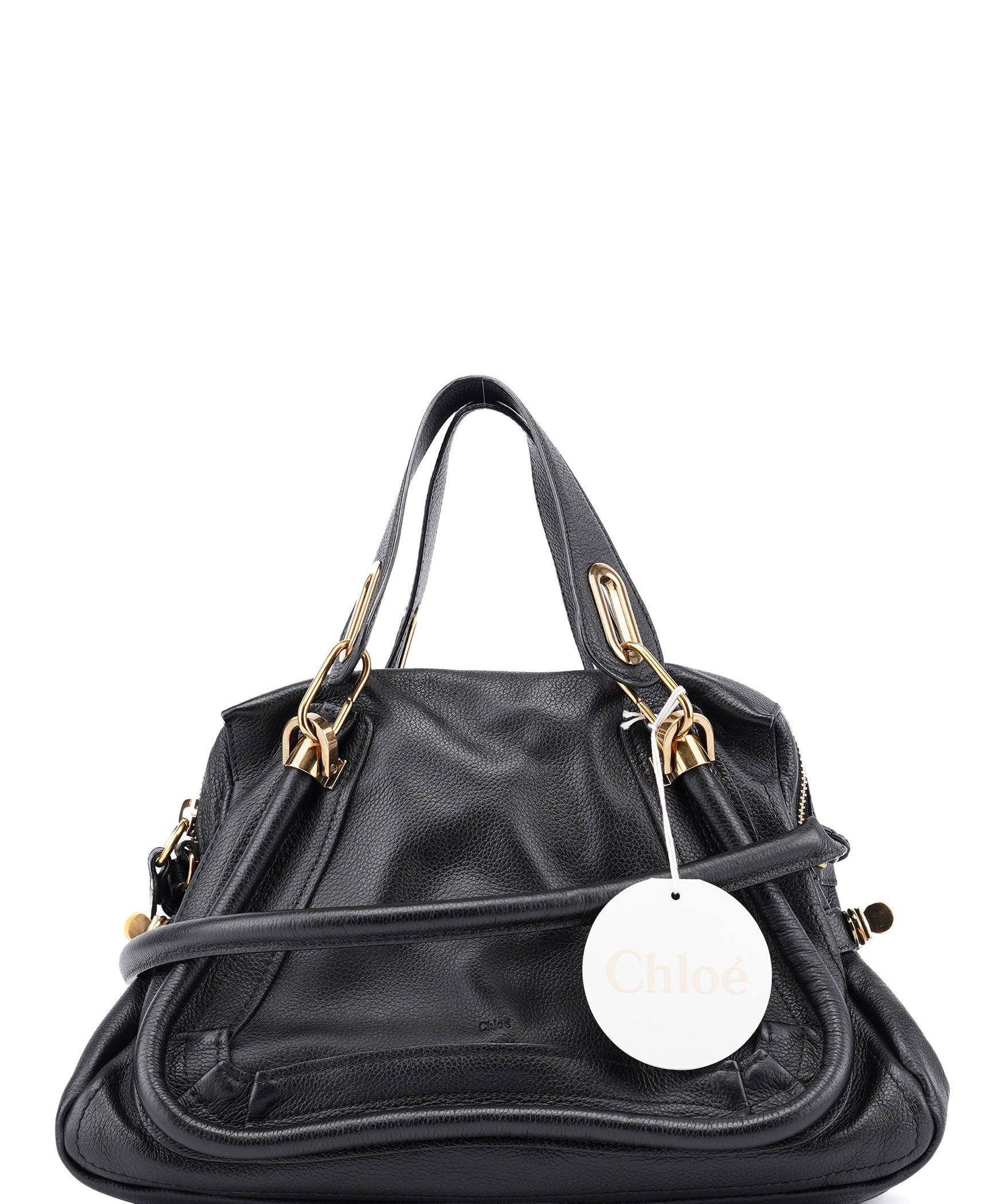 Chloé Black Leather Paraty 2-Way Shoulder Bag