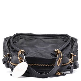 Chloé Black Leather Paraty 2-Way Shoulder Bag