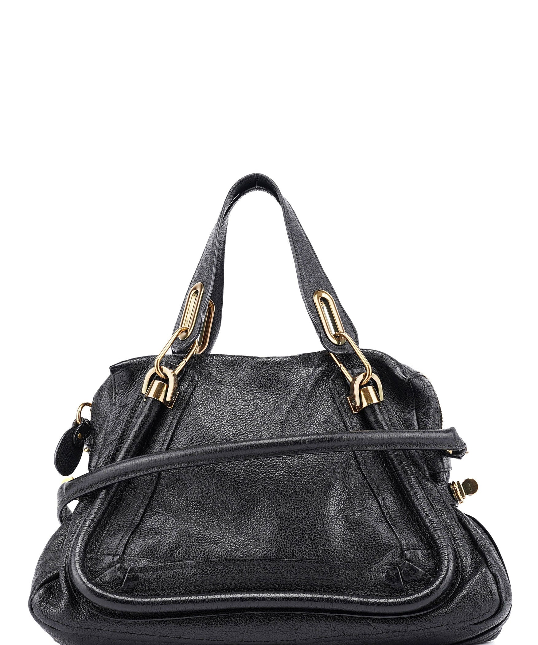 Chloé Black Leather Paraty 2-Way Shoulder Bag