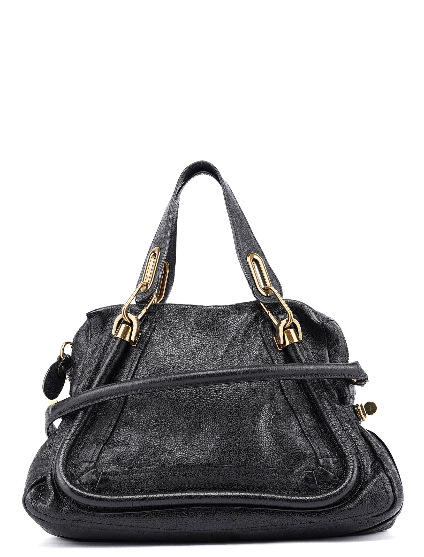 Chloé Black Leather Paraty 2-Way Shoulder Bag