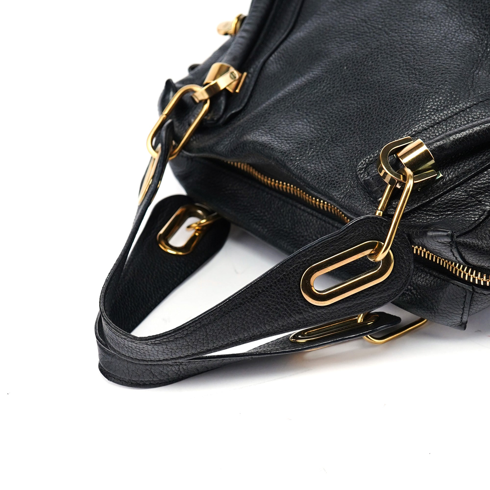 Chloé Paraty 2-Way Schultertasche aus schwarzem Leder