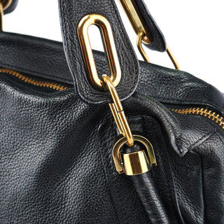 Chloé Black Leather Paraty 2-Way Shoulder Bag