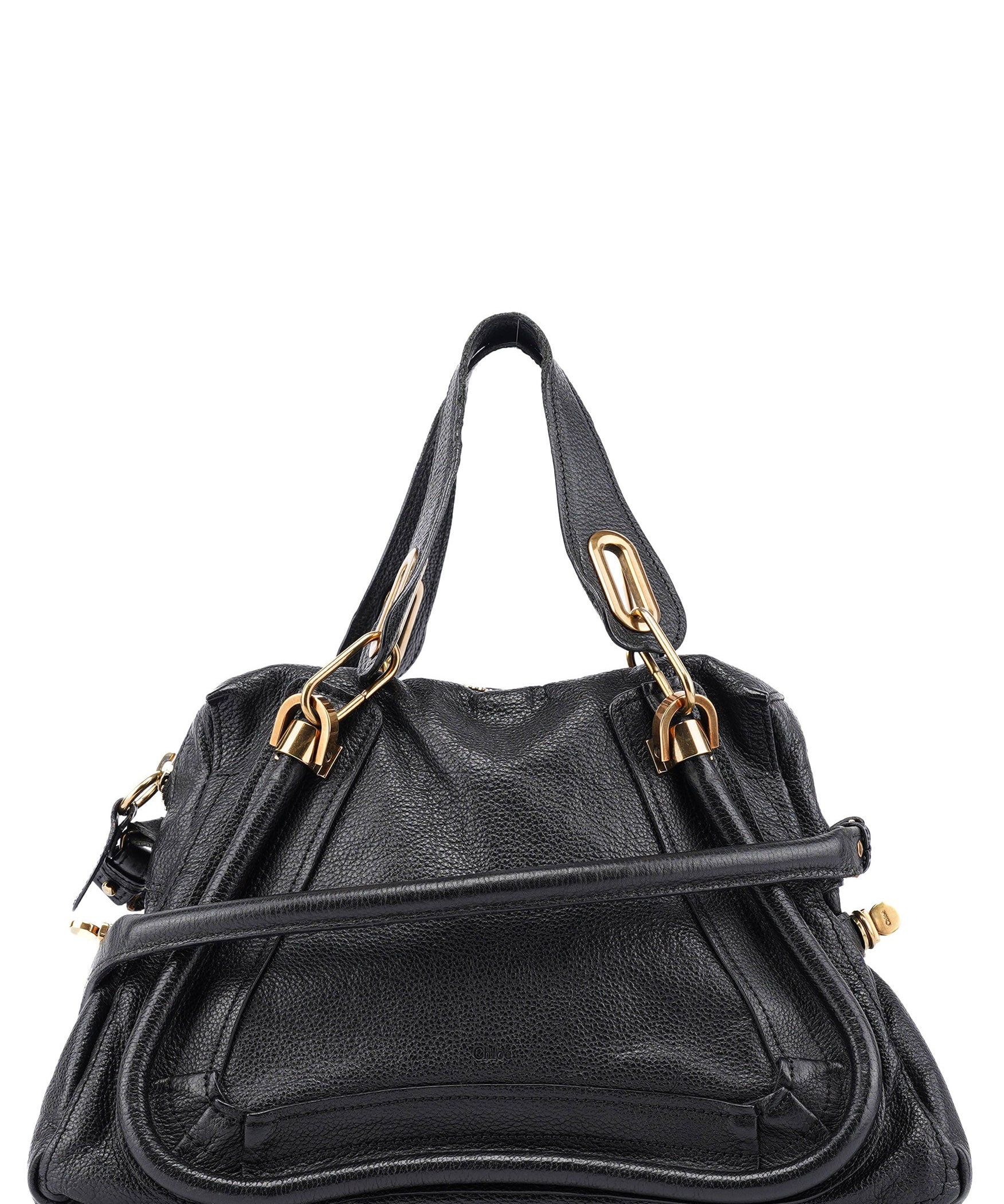 Chloé Black Leather Paraty 2-Way Shoulder Bag