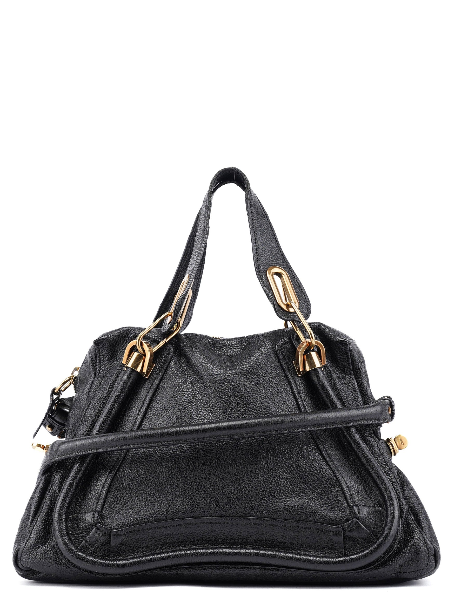 Chloé Black Leather Paraty 2-Way Shoulder Bag