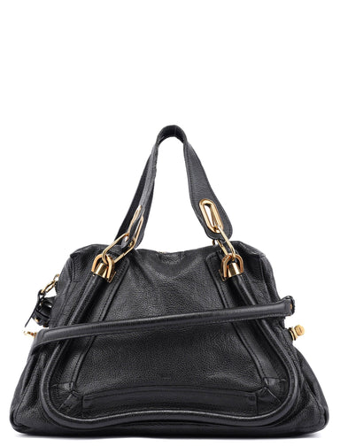 Chloé Black Leather Paraty 2-Way Shoulder Bag