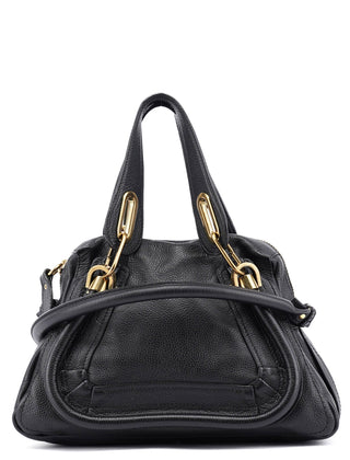 Chloé Black Leather Paraty 2-Way Shoulder Bag