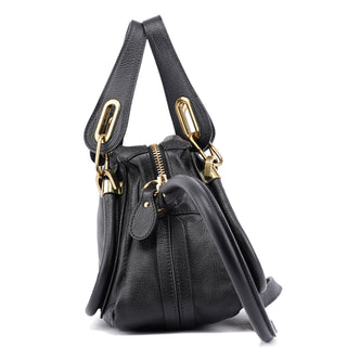 Chloé Black Leather Paraty 2-Way Shoulder Bag