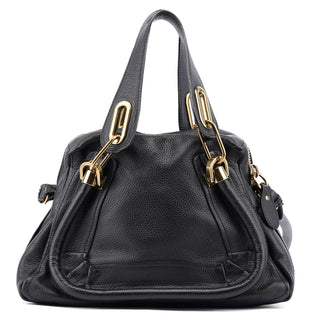 Chloé Black Leather Paraty 2-Way Shoulder Bag