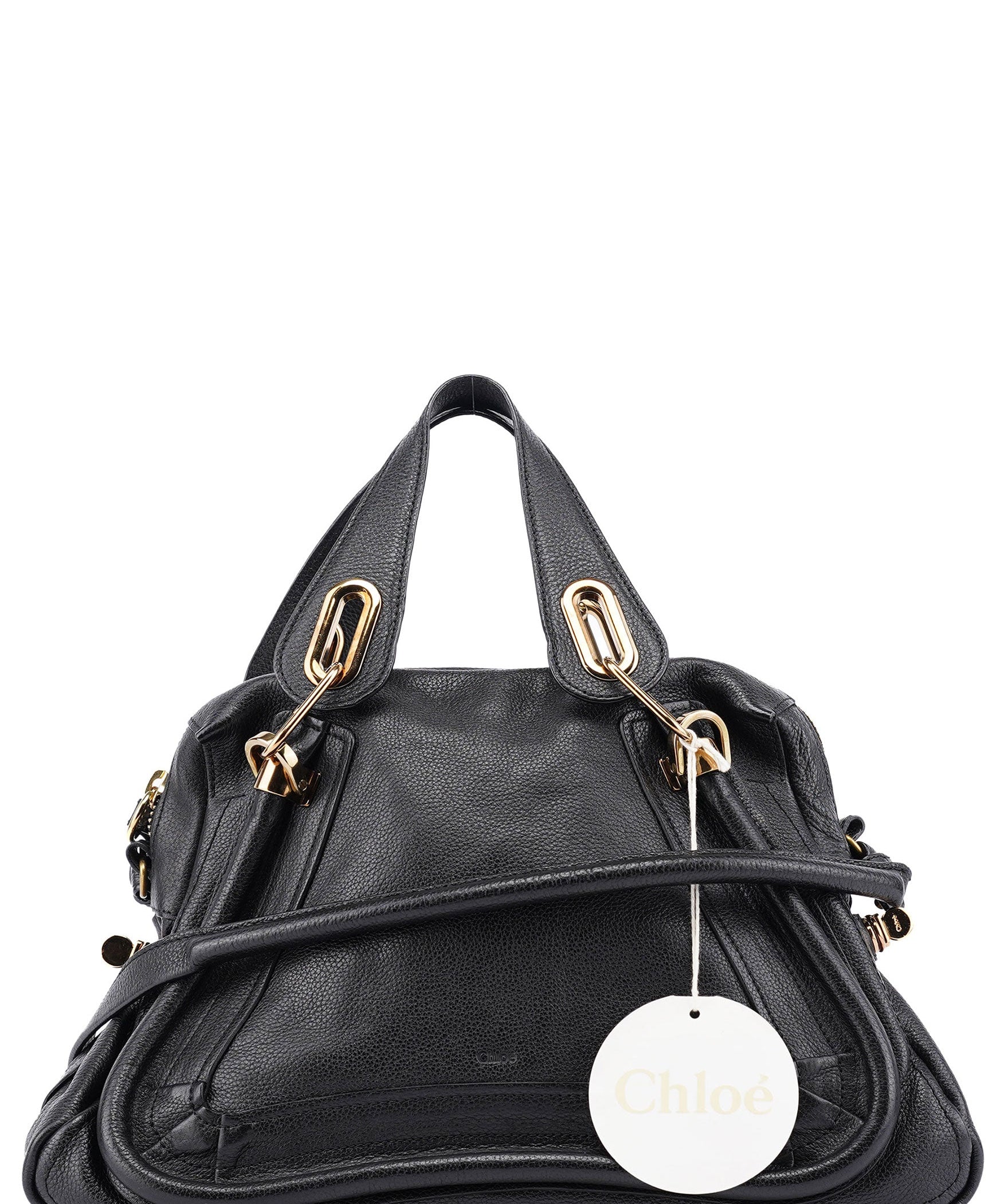 Chloé Black Leather Paraty 2-Way Shoulder Bag