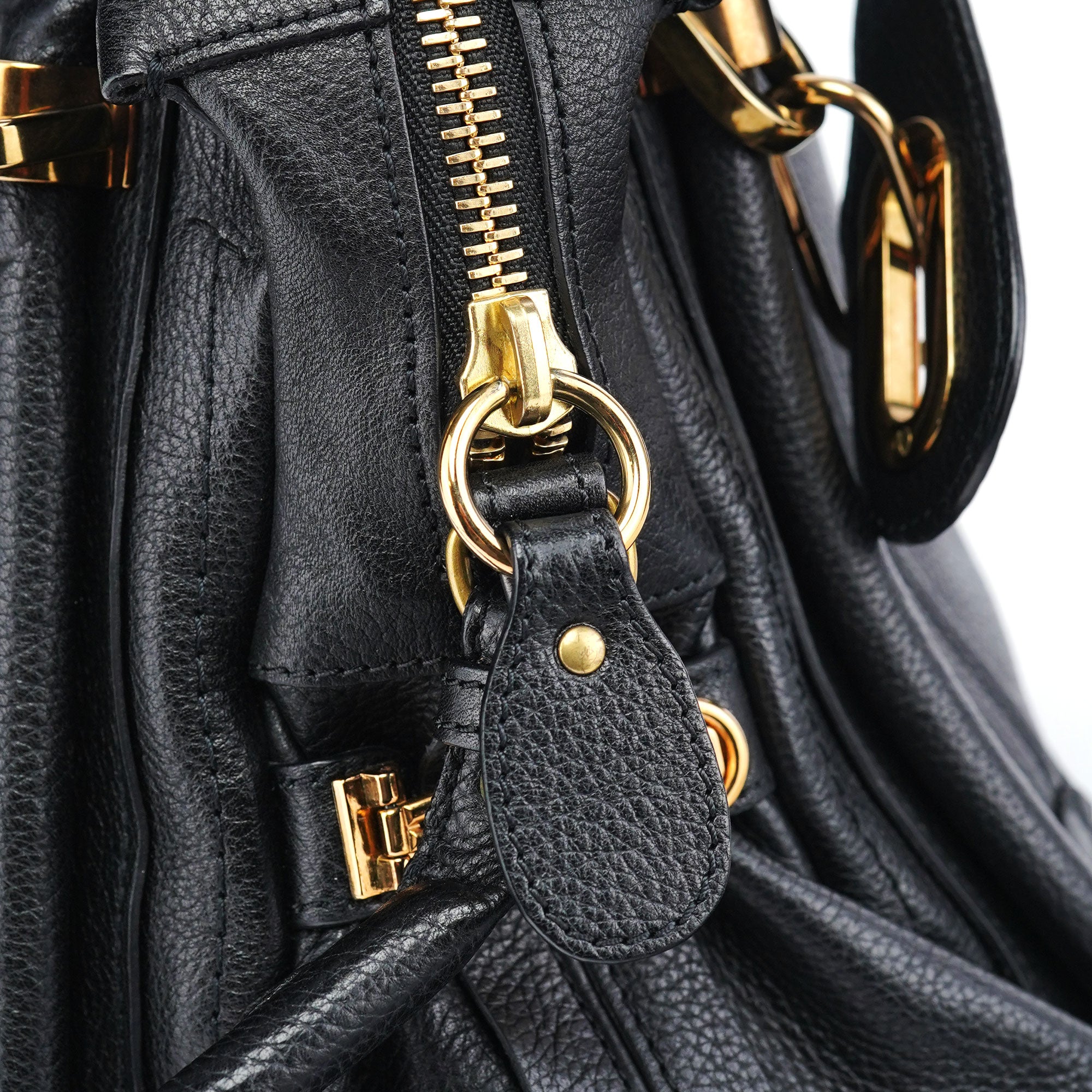 Chloé Black Leather Paraty 2-Way Shoulder Bag