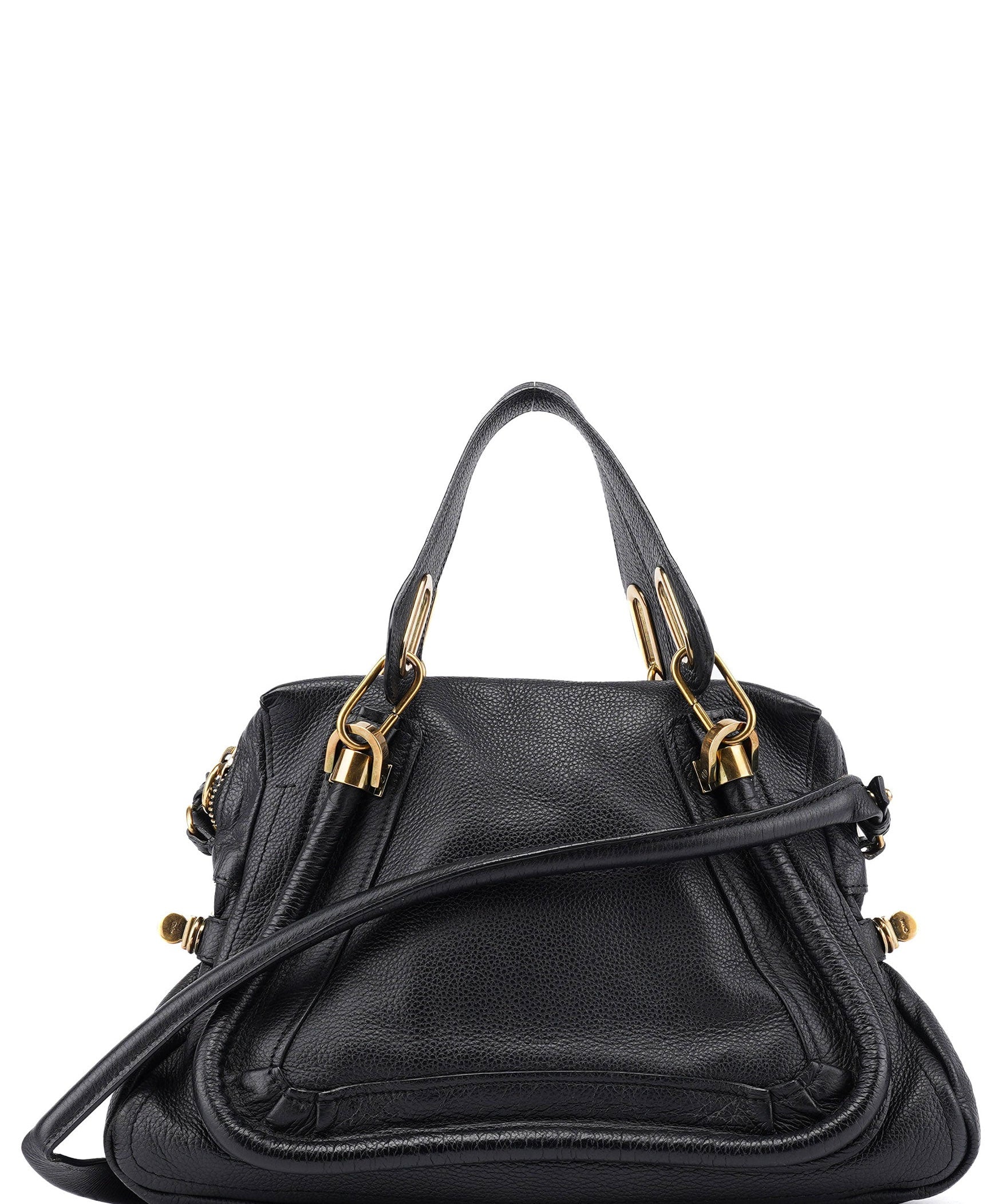 Chloé Black Leather Paraty 2-Way Shoulder Bag