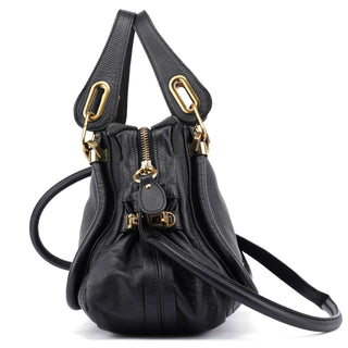 Chloé Black Leather Paraty 2-Way Shoulder Bag