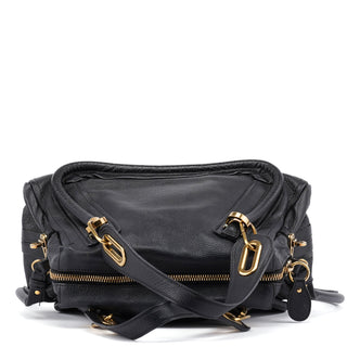 Chloé Black Leather Paraty 2-Way Shoulder Bag