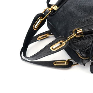 Chloé Black Leather Paraty 2-Way Shoulder Bag