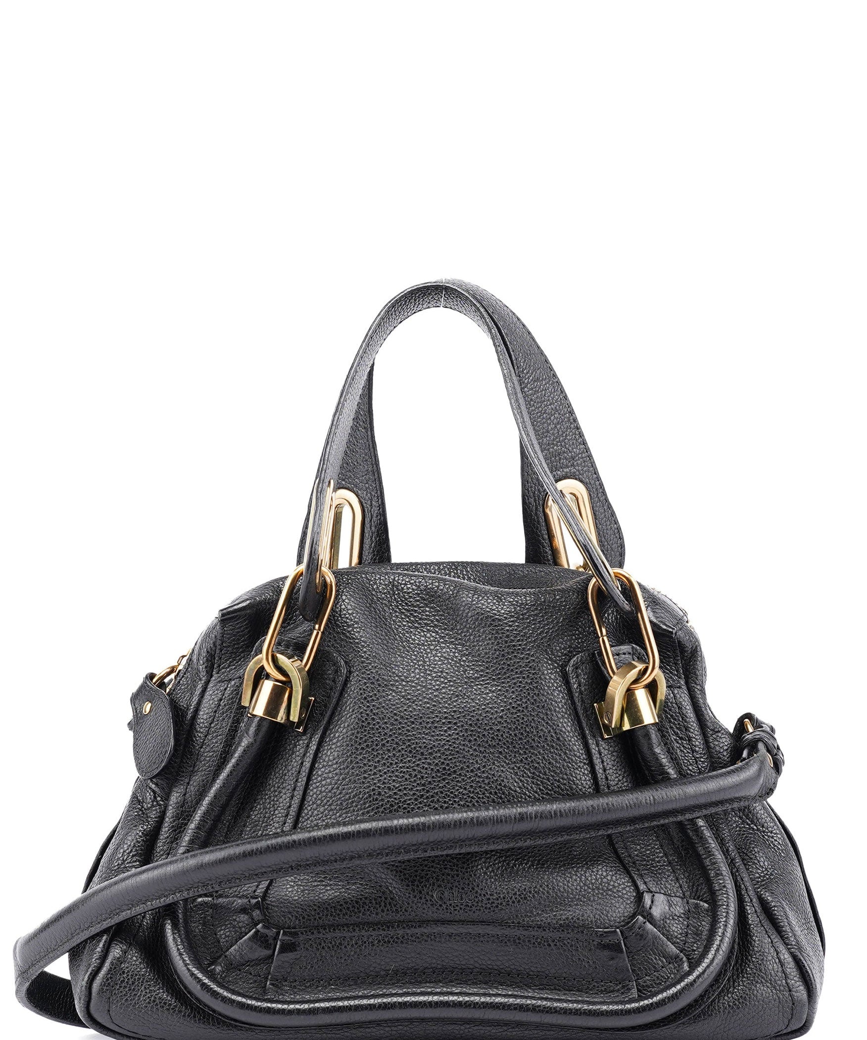 Chloé Black Leather Paraty 2-Way Shoulder Bag