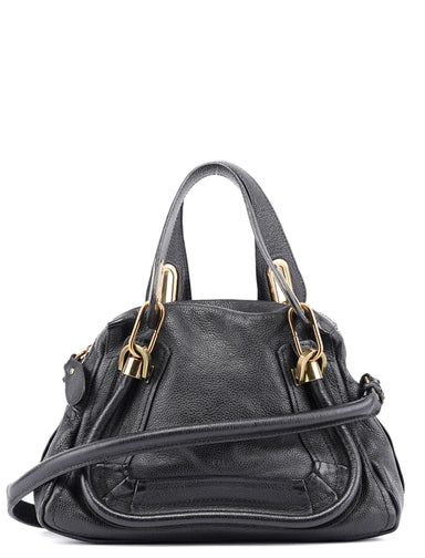 Chloé Black Leather Paraty 2-Way Shoulder Bag