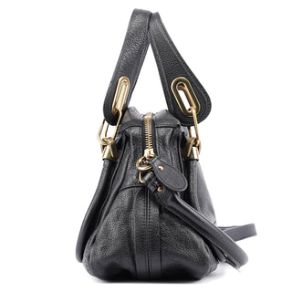 Chloé Black Leather Paraty 2-Way Shoulder Bag