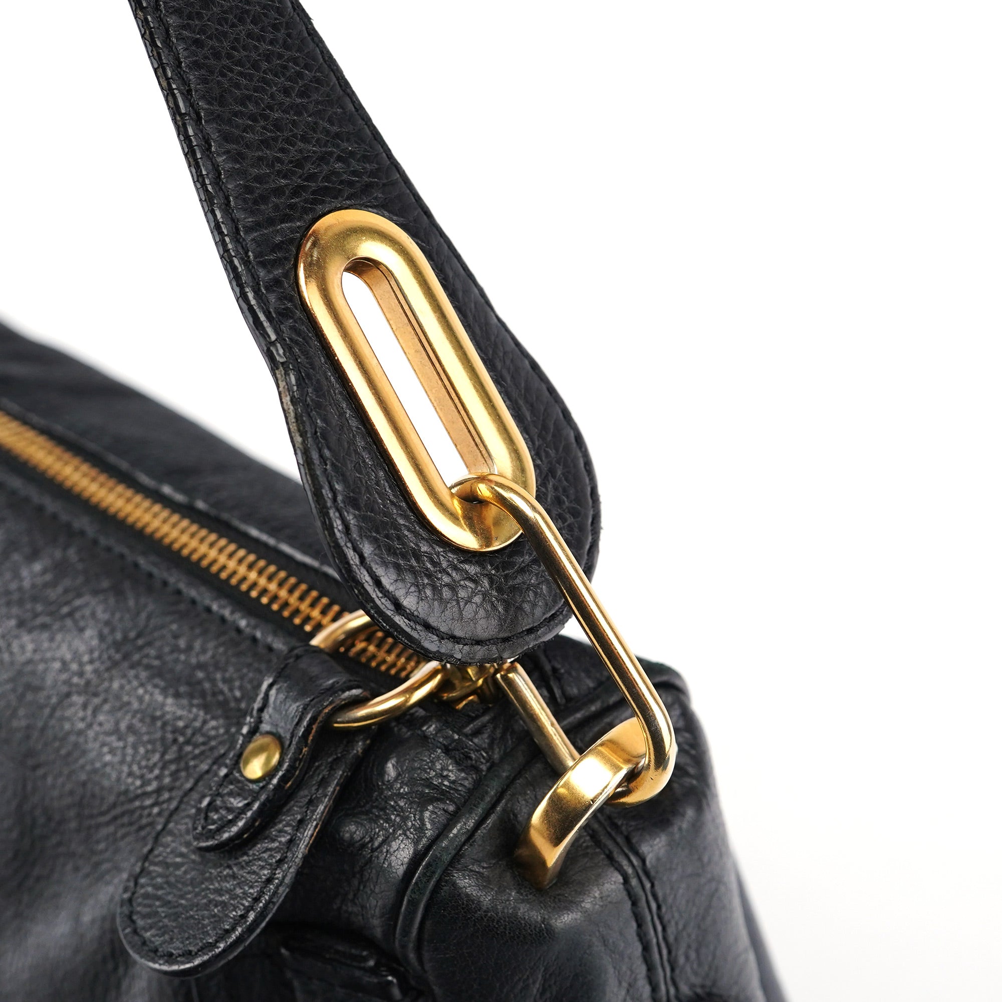 Chloé Black Leather Paraty Shoulder Bag